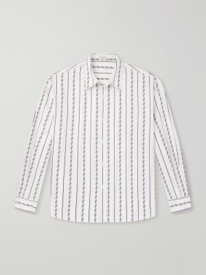 Striped Cotton-Blend Jacquard Shirt Striped Cotton-Blend Jacquard Shirt