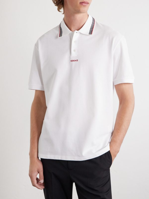 Logo-Embroidered Cotton-Piqué Polo Shirt - FR Logo-Embroidered Cotton-Piqué Polo Shirt - FR