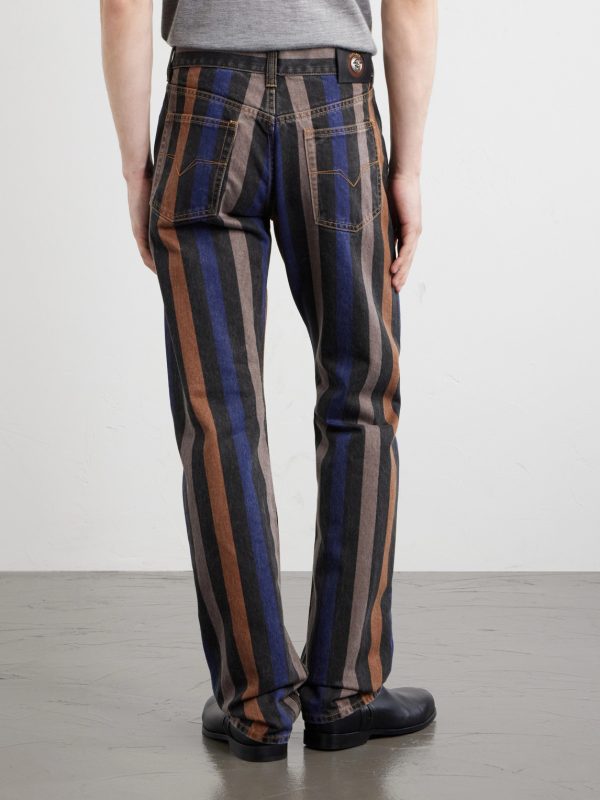 Straight-Leg Striped Jeans - BK Straight-Leg Striped Jeans - BK