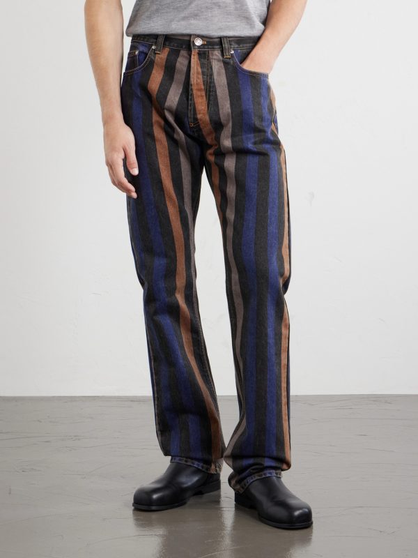 Straight-Leg Striped Jeans - FR Straight-Leg Striped Jeans - FR