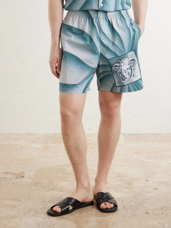 Wide-leg Printed Cotton-Poplin Shorts - FR Wide-leg Printed Cotton-Poplin Shorts - FR