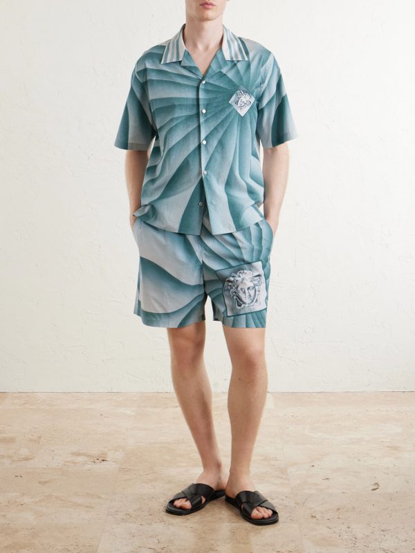 Wide-leg Printed Cotton-Poplin Shorts - OU Wide-leg Printed Cotton-Poplin Shorts - OU