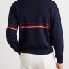 Logo-Embroidered Striped Cotton Polo Sweater - BK Logo-Embroidered Striped Cotton Polo Sweater - BK