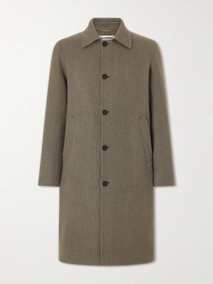 Virgin-Wool Twill Trench Coat