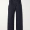 Straight-Leg Pleated Cotton-Drill Trousers Straight-Leg Pleated Cotton-Drill Trousers