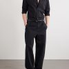 Straight-Leg Pleated Cotton-Drill Trousers - OU Straight-Leg Pleated Cotton-Drill Trousers - OU