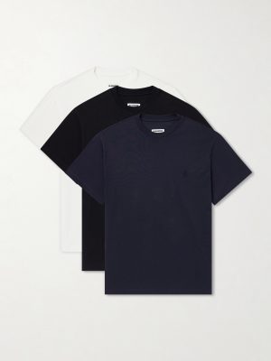 Three-Pack Logo-Appliquéd Cotton-Jersey T-Shirts