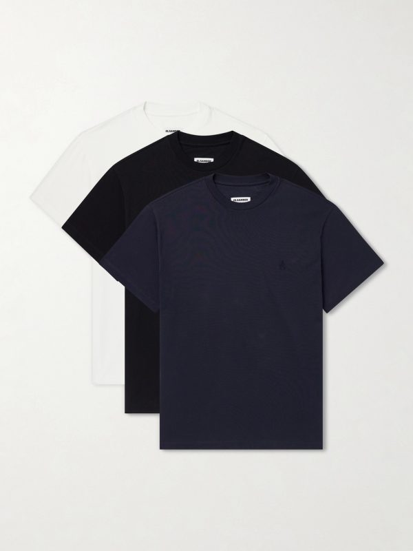 Three-Pack Logo-Appliquéd Cotton-Jersey T-Shirts Three-Pack Logo-Appliquéd Cotton-Jersey T-Shirts