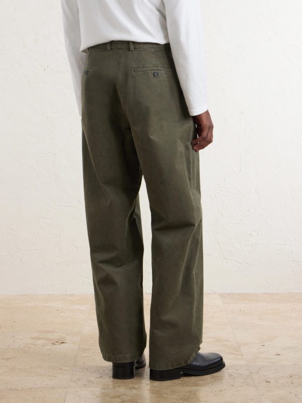 Straight-Leg Cotton-Drill Trousers - BK