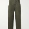 Straight-Leg Cotton-Drill Trousers