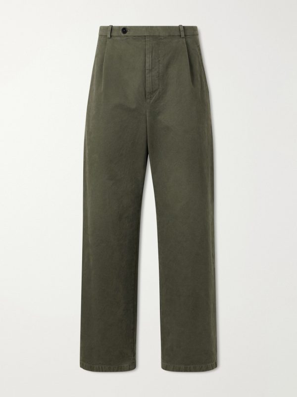Straight-Leg Cotton-Drill Trousers