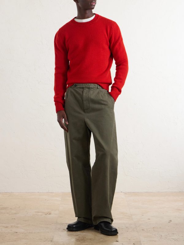 Straight-Leg Cotton-Drill Trousers - OU