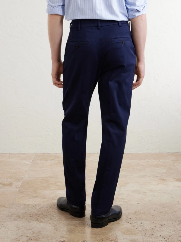 Straight-Leg Cotton-Blend Twill Trousers - BK