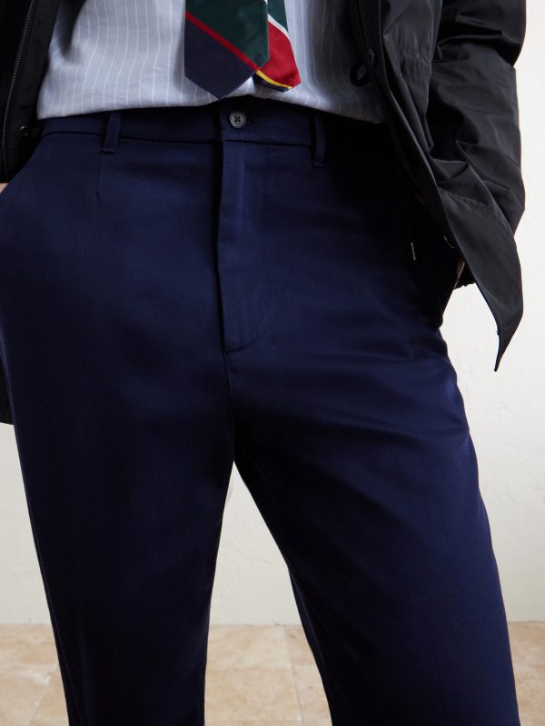 Straight-Leg Cotton-Blend Twill Trousers - CU