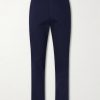 Straight-Leg Cotton-Blend Twill Trousers