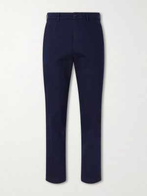 Straight-Leg Cotton-Blend Twill Trousers Straight-Leg Cotton-Blend Twill Trousers