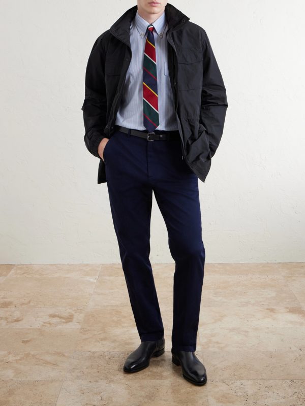 Straight-Leg Cotton-Blend Twill Trousers - OU