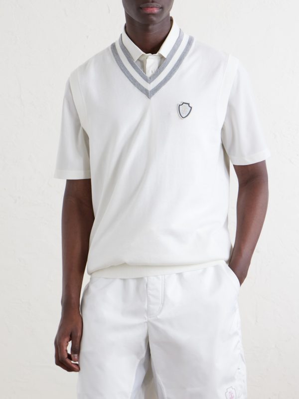 Logo-Embroidered Cotton Golf Sweater Vest - FR Logo-Embroidered Cotton Golf Sweater Vest - FR