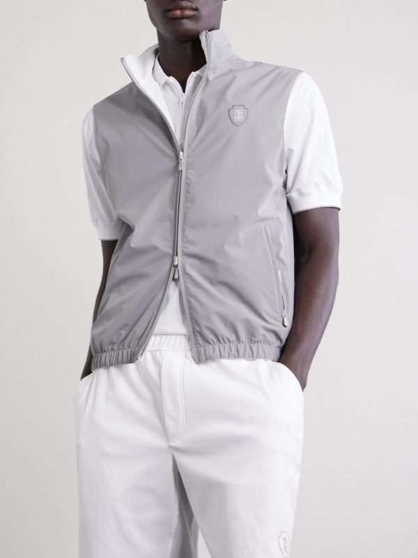 Logo-Appliquéd Shell Golf Jacket - E1 Logo-Appliquéd Shell Golf Jacket - E1