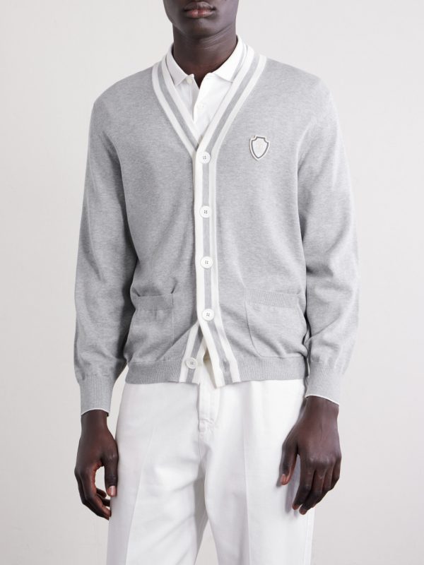 Logo-Appliquéd Cotton Cardigan - FR