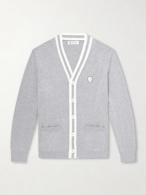 Logo-Appliquéd Cotton Cardigan Logo-Appliquéd Cotton Cardigan
