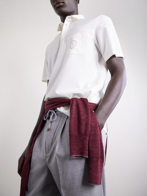 Logo-Appliquéd Wool Polo Shirt - CU Logo-Appliquéd Wool Polo Shirt - CU