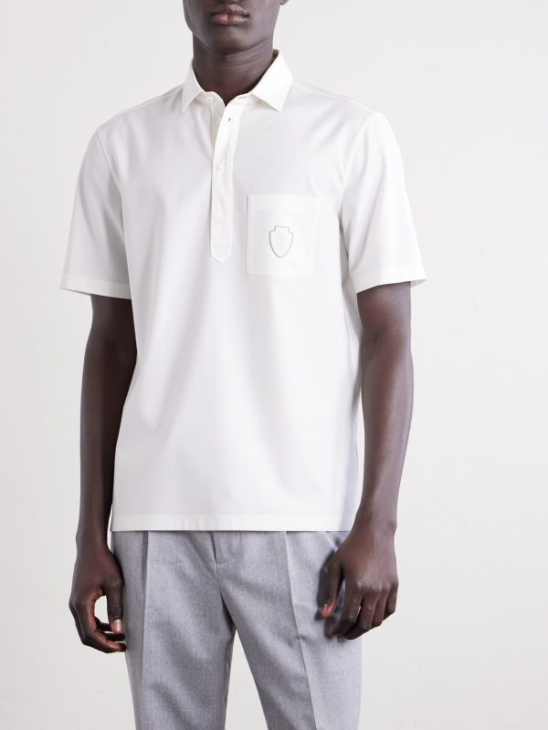 Logo-Appliquéd Wool Polo Shirt - FR Logo-Appliquéd Wool Polo Shirt - FR