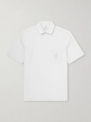 Logo-Appliquéd Wool Polo Shirt Logo-Appliquéd Wool Polo Shirt