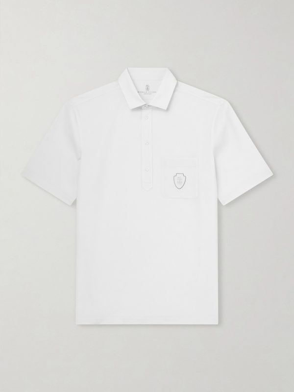 Logo-Appliquéd Wool Polo Shirt Logo-Appliquéd Wool Polo Shirt