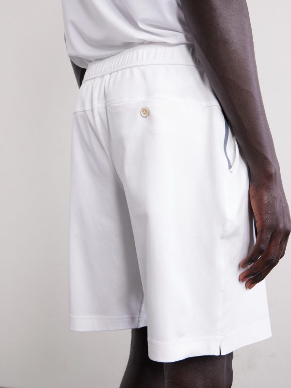 Straight-Leg Logo-Embroidered Cotton-Jersey Tennis Shorts - E1