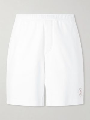 Straight-Leg Logo-Embroidered Cotton-Jersey Tennis Shorts Straight-Leg Logo-Embroidered Cotton-Jersey Tennis Shorts