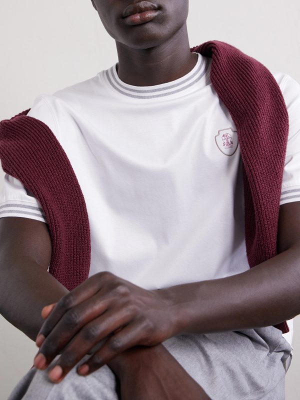 Logo-Appliquéd Cotton-Jersey Tennis Shirt - CU Logo-Appliquéd Cotton-Jersey Tennis Shirt - CU