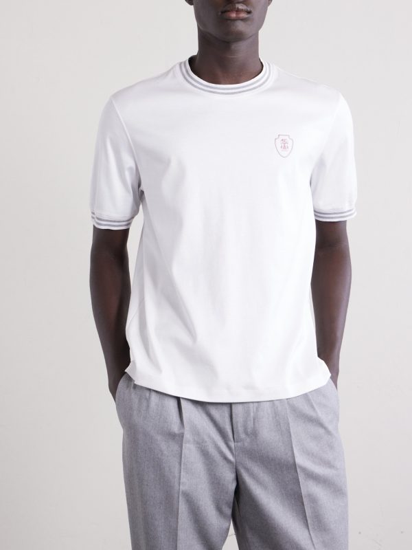 Logo-Appliquéd Cotton-Jersey Tennis Shirt - FR Logo-Appliquéd Cotton-Jersey Tennis Shirt - FR