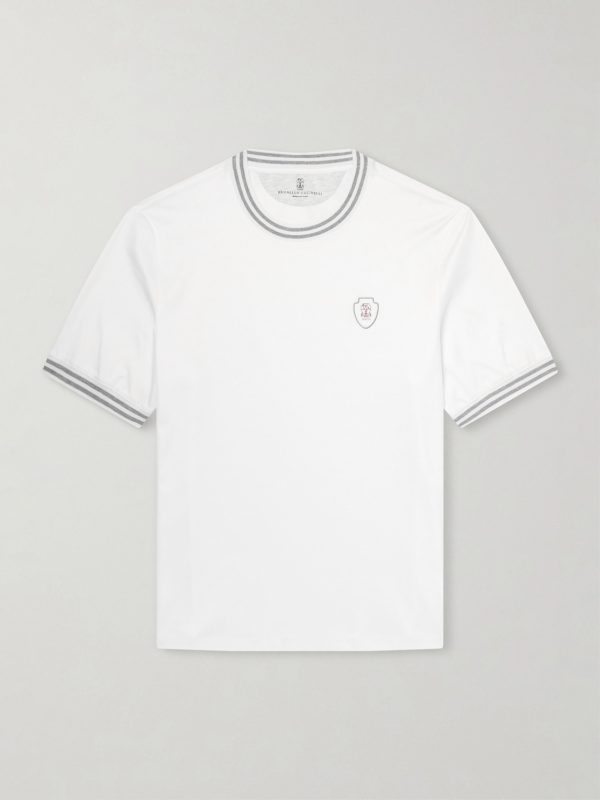 Logo-Appliquéd Cotton-Jersey Tennis Shirt Logo-Appliquéd Cotton-Jersey Tennis Shirt