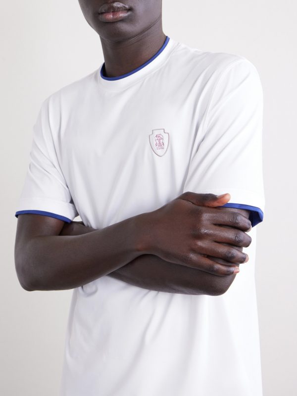 Logo-Appliquéd Tech-Jersey Tennis Shirt - CU Logo-Appliquéd Tech-Jersey Tennis Shirt - CU