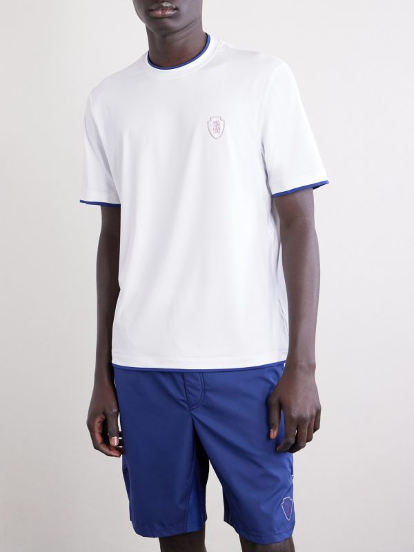 Logo-Appliquéd Tech-Jersey Tennis Shirt - FR Logo-Appliquéd Tech-Jersey Tennis Shirt - FR