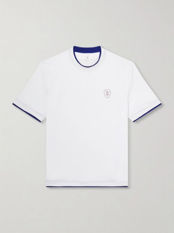 Logo-Appliquéd Tech-Jersey Tennis Shirt Logo-Appliquéd Tech-Jersey Tennis Shirt