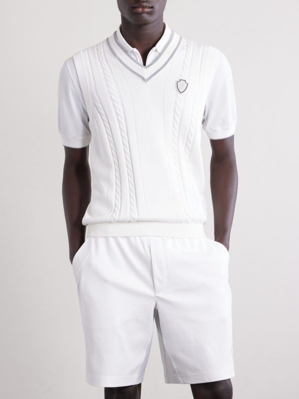 Logo-Appliquéd Cotton Sweater Vest - FR Logo-Appliquéd Cotton Sweater Vest - FR