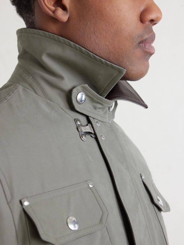 Fireman Leather-Trimmed Cotton-Blend Jacket - CU Fireman Leather-Trimmed Cotton-Blend Jacket - CU