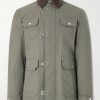 Fireman Leather-Trimmed Cotton-Blend Jacket Fireman Leather-Trimmed Cotton-Blend Jacket