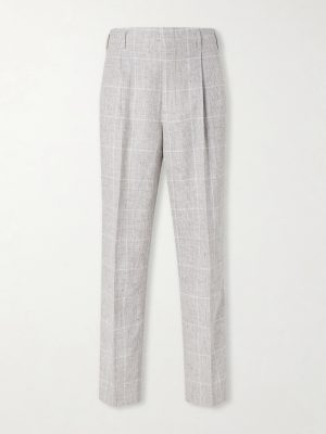 Pleated Checked Wool-Blend Suit Trousers Pleated Checked Wool-Blend Suit Trousers
