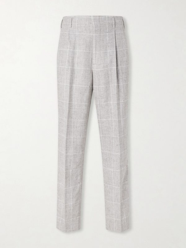 Pleated Checked Wool-Blend Suit Trousers Pleated Checked Wool-Blend Suit Trousers