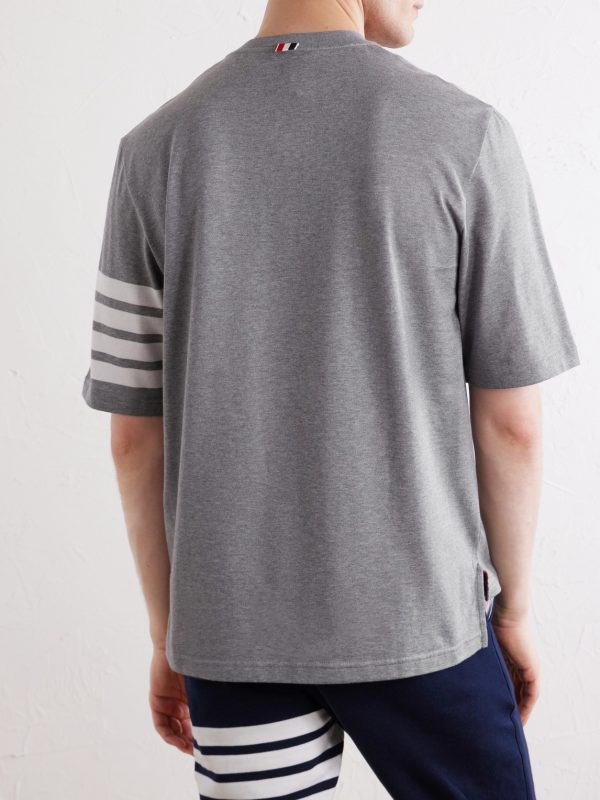 Logo-Appliquéd Striped Cotton-Jersey T-Shirt - BK Logo-Appliquéd Striped Cotton-Jersey T-Shirt - BK
