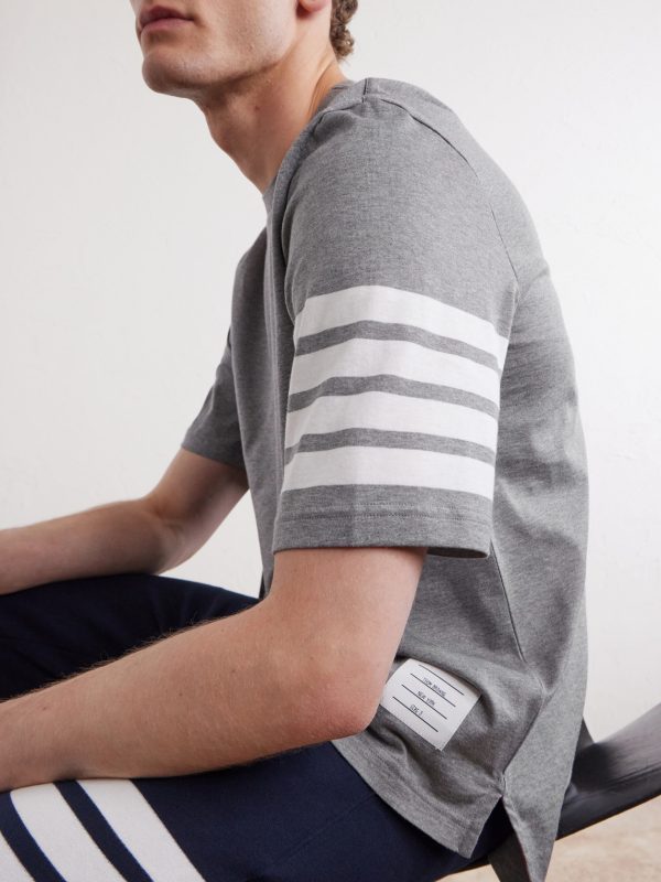 Logo-Appliquéd Striped Cotton-Jersey T-Shirt - CU Logo-Appliquéd Striped Cotton-Jersey T-Shirt - CU