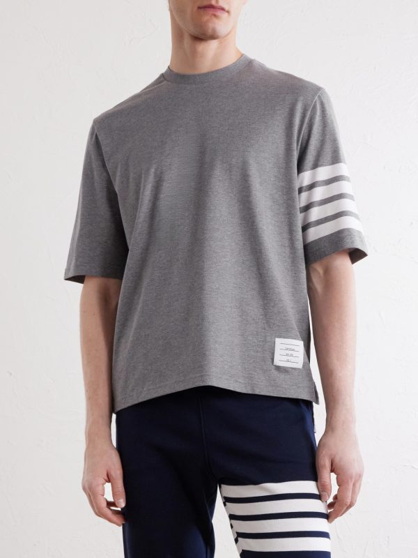 Logo-Appliquéd Striped Cotton-Jersey T-Shirt - FR Logo-Appliquéd Striped Cotton-Jersey T-Shirt - FR
