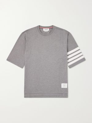 Logo-Appliquéd Striped Cotton-Jersey T-Shirt