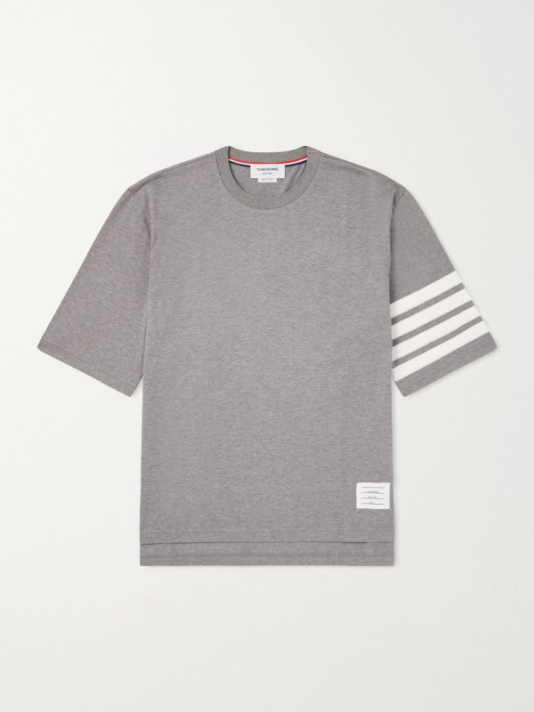 Logo-Appliquéd Striped Cotton-Jersey T-Shirt Logo-Appliquéd Striped Cotton-Jersey T-Shirt