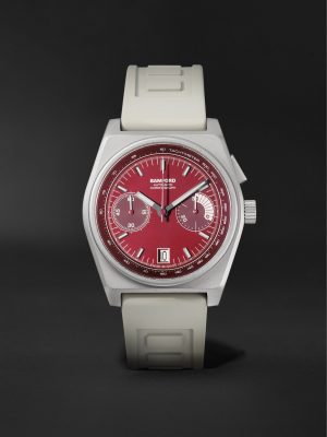 B347 Automatic Chronograph 41.5mm Titanium and Rubber Watch, Ref. No. B347-TT-CLA-WHI B347 Automatic Chronograph 41.5mm Titanium and Rubber Watch, Ref. No. B347-TT-CLA-WHI