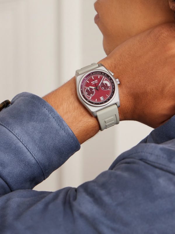 B347 Automatic Chronograph 41.5mm Titanium and Rubber Watch, Ref. No. B347-TT-CLA-WHI - OU B347 Automatic Chronograph 41.5mm Titanium and Rubber Watch, Ref. No. B347-TT-CLA-WHI - OU