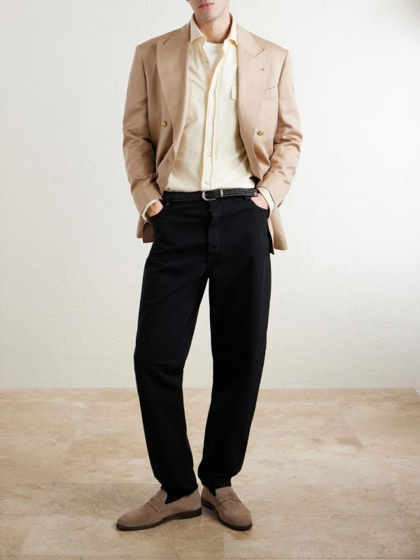 Slim-Fit Straight-Leg Logo-Embroidered Jeans - OU Slim-Fit Straight-Leg Logo-Embroidered Jeans - OU